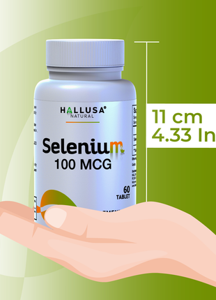 Selenium - Selenium 10 mcg - Antioxidants Supplement - Immune Support - Mineral Supplements - Cognitive Supplement - 60 Tab - Hallusa Natural