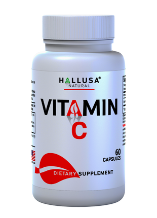 Vitamin C 1000mg, 60 Capsules - High Absorption - Immune Support Supplement - Antioxidants Supplement - Non GMO - Gluten Free - Hallusa Natural