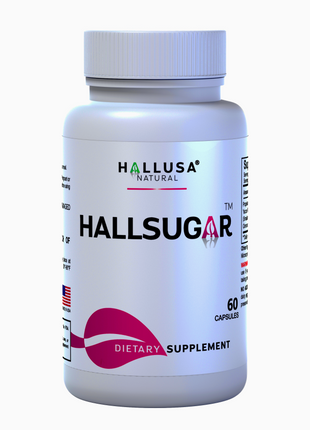 HallSugar - Blood Sugar Support Supplement - Yacon Root - Cinnamon - Blood Sugar - Non-GMO, Gluten-Free - 60 Capsules - Hallusa Natural