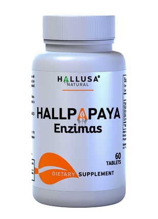 HallPapaya - Papaya - Digestive Enzymes - Fiber Supplement - Super Enzymes - Digestión Supplement - Papaya Fruit - Gluten Free - Non GMO - 60 Capsules