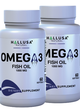 Omega 3 300 mg - Fish Oil 1000 mg - Omega 3 Supplement - Fish Oil EPA 180 mg DHA 120 mg - Omega 3 Fatty Acids - Triglyceride Omega 3 Fish Oil - 60 Soft