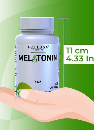 Melatonin - Melatonin 3mg -  Sleep Supplement  - Calm Sleep - Focus Supplement - Relaxium Sleep - Non-Habit Forming,60 Capsules - Hallusa Natural