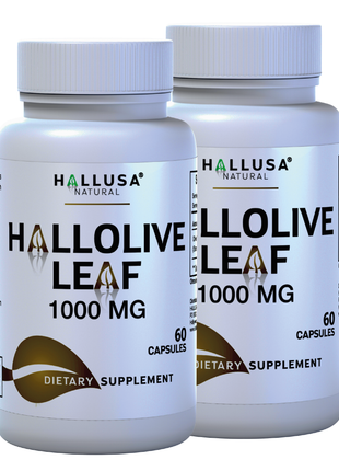 Hallusa Natural - Olive Leaf Extract 1000mg - Immune Support Supplement - Organic Olive Leaf Extract Capsules - 60 - Vegan, Non -GMO