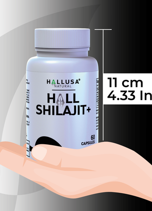 HallShilajit + Extract Fulvic Acid - Supplement 60 Capsules 30 servings /1,000 mg Shilajit per servings - Extract pure Himalayan Organic- Gluten Free- Non-GMO  HALLUSA NATURAL