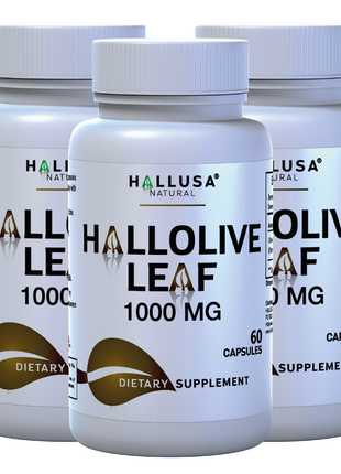 Hallusa Natural - Olive Leaf Extract 1000mg - Immune Support Supplement - Organic Olive Leaf Extract Capsules - 60 - Vegan, Non -GMO