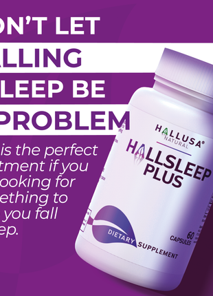 HallSleep Plus - Magnesium Citrate with Ashwagandha Supplements to Support Relaxium Sleep & Focus Supplement - Hallusa Natural - 60 Capsules