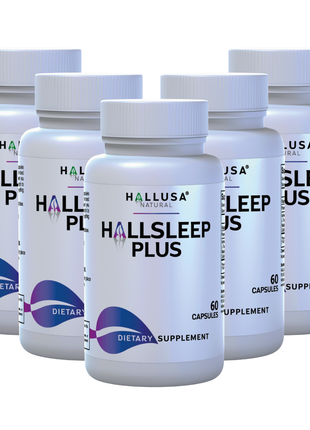 HallSleep Plus - Magnesium Citrate with Ashwagandha Supplements to Support Relaxium Sleep & Focus Supplement - Hallusa Natural - 60 Capsules