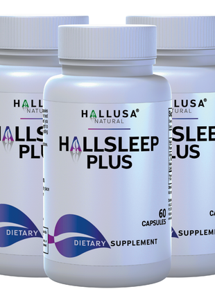 HallSleep Plus - Magnesium Citrate with Ashwagandha Supplements to Support Relaxium Sleep & Focus Supplement - Hallusa Natural - 60 Capsules