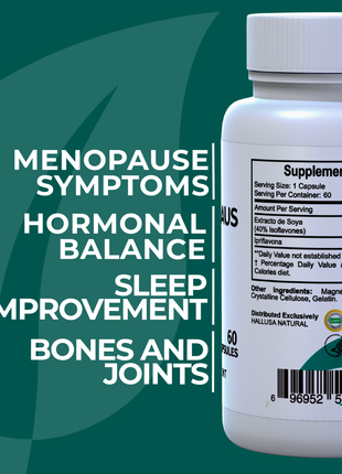 HallMenopaus - Menopause Supplements for Women - Hot Flashes, Night Sweats - Hormone Balance for Women - 60 Capsules - Hallusa Natural