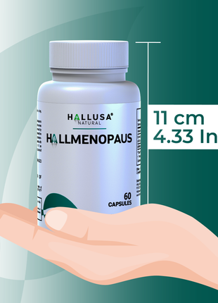 HallMenopaus - Menopause Supplements for Women - Hot Flashes, Night Sweats - Hormone Balance for Women - 60 Capsules - Hallusa Natural