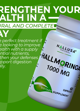 HallMoringa - Moringa 1000 MG - Rosabella Moringa - Immune Support Supplement - Anti Inflammatory - Joint Support - Energy Supplements - 60 Capsules