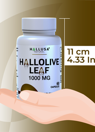 Hallusa Natural - Olive Leaf Extract 1000mg - Immune Support Supplement - Organic Olive Leaf Extract Capsules - 60 - Vegan, Non -GMO