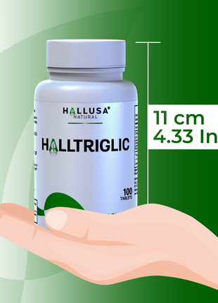 Halltriglic - Omega 3 Fish Oil - DHA 18% EPA 12% - Cholesterol Supplements - Omega 3 Fatty Acids - Blood Pressure Supplements - 100 - Hallusa Natural