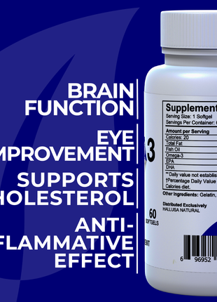 Omega 3 300 mg - Fish Oil 1000 mg - Omega 3 Supplement - Fish Oil EPA 180 mg DHA 120 mg - Omega 3 Fatty Acids - Triglyceride Omega 3 Fish Oil - 60 Soft