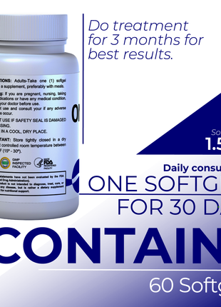 Omega 3 300 mg - Fish Oil 1000 mg - Omega 3 Supplement - Fish Oil EPA 180 mg DHA 120 mg - Omega 3 Fatty Acids - Triglyceride Omega 3 Fish Oil - 60 Soft