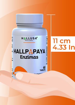 HallPapaya - Papaya - Digestive Enzymes - Fiber Supplement - Super Enzymes - Digestión Supplement - Papaya Fruit - Gluten Free - Non GMO - 60 Capsules