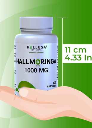 HallMoringa - Moringa 1000 MG - Rosabella Moringa - Immune Support Supplement - Anti Inflammatory - Joint Support - Energy Supplements - 60 Capsules