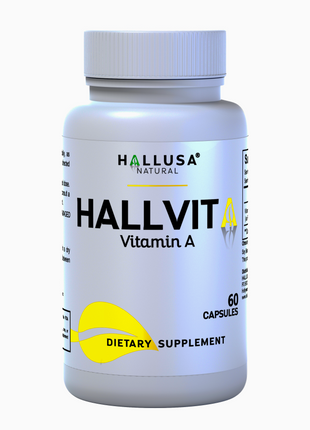 HallVita - Vitamin A 10,000 iu - Immune & Vision Support - Vitamin A Supplement - Non-GMO - Gluten Free - 60 Capsules - Hallusa Natural